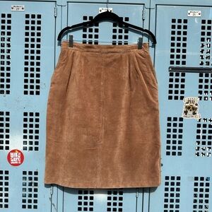 Vintage Tan Suede High Waisted Mini Skirt